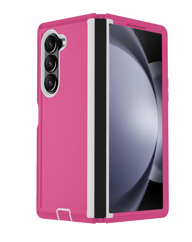 Encuentra la mejor funda heavy duty para tu Galaxy Z Fold 6 en Guatemala, en diferentes colores como HOT PINK & WHITE.