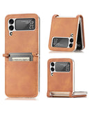 Encuentra la funda original de cuero marrón para Samsung Galaxy Z Flip 3 en Guatemala, ideal para reparaciones y compras al por mayor.