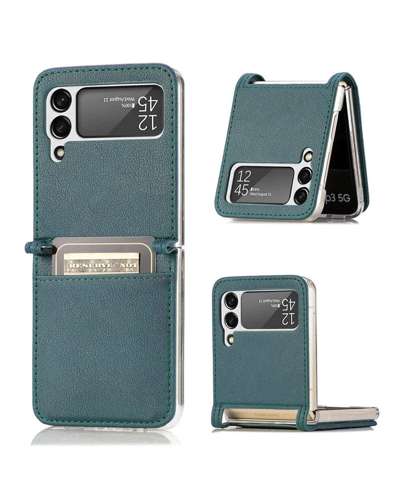 Encuentra la funda de cuero original para Galaxy Z Flip 4 en Guatemala en SlowBack, tu tienda de accesorios mayorista.