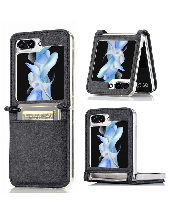 Encuentra la funda de cuero original para Galaxy Z Flip 5 en Guatemala en el mayorista de accesorios.