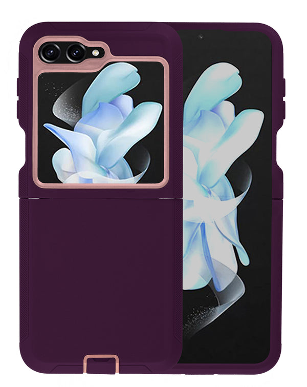Encuentra estuches heavy duty para Samsung Galaxy Z Flip 6 en Guatemala en una variedad de colores como MAROON & PINK en SlowBack, distribuidor mayorista de accesorios para celulares.