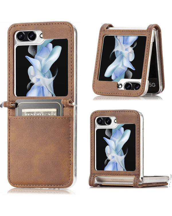 Funda de cuero original Galaxy Z Flip 6 - BROWN