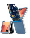 Funda de cuero original Samsung Galaxy Z Flip 7 BLUE