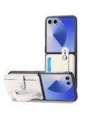 Funda cartera con ranura para tarjeta de credito y correa Galaxy Z Flip 7 Blanco