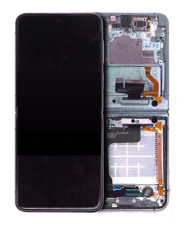Pantalla OLED para Samsung Galaxy Z Flip 4 5G con marco (Azul)