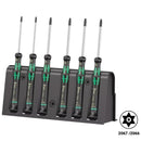 Juego de desarmadores Torx de precisión Wera 2066/2067 con puntas de colores y base organizadora Kraftform.