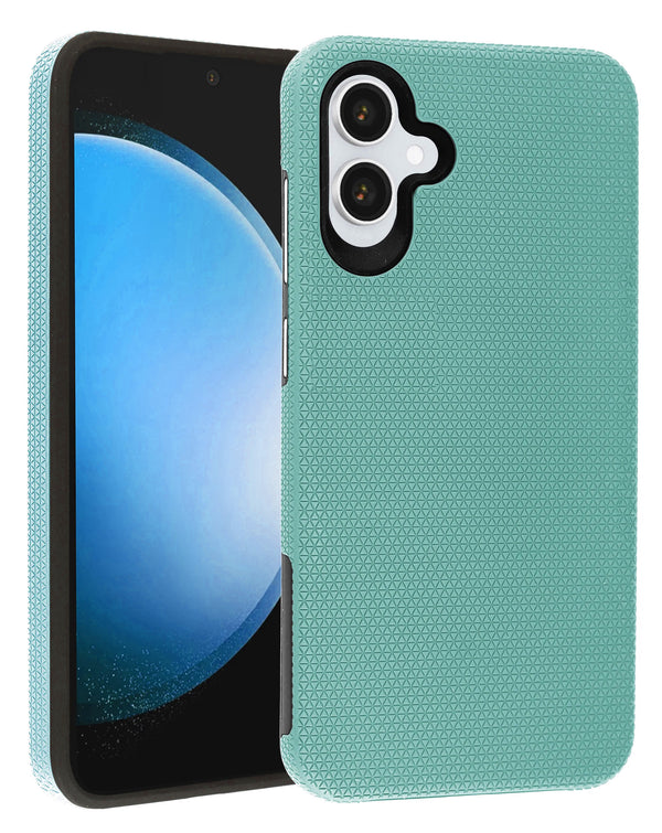 Protector para Galaxy A06 con absorción de golpes y doble capa en color teal, ideal para proteger tu dispositivo en Guatemala.