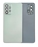 Tapa trasera verde menta Samsung Galaxy A52s con lente de cámara, repuesto original Service Pack para reparación.