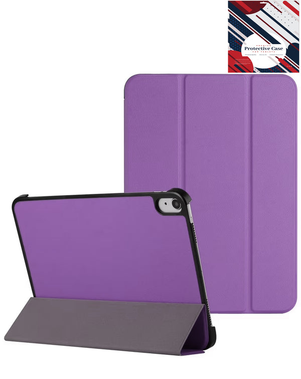 Protege tu iPad con una funda inteligente a prueba de golpes en Guatemala, disponible en color morado y con soporte integrado.