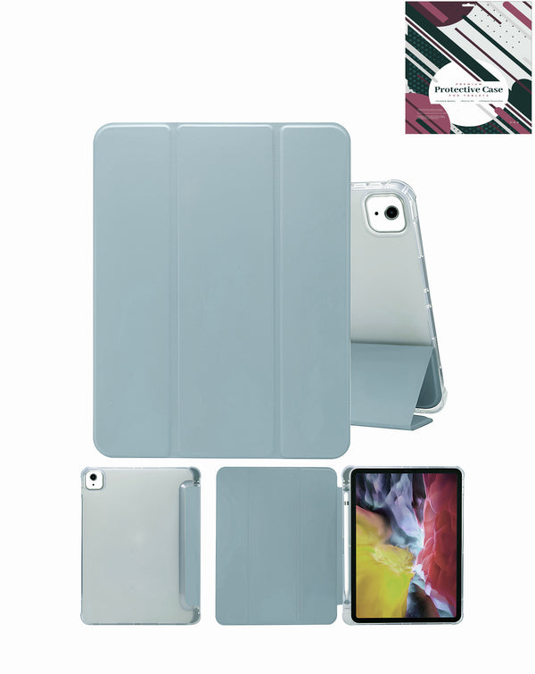 Soporte PU inteligente con portapen BLUE para iPad Air en Guatemala, ideal para accesorios y reparaciones.