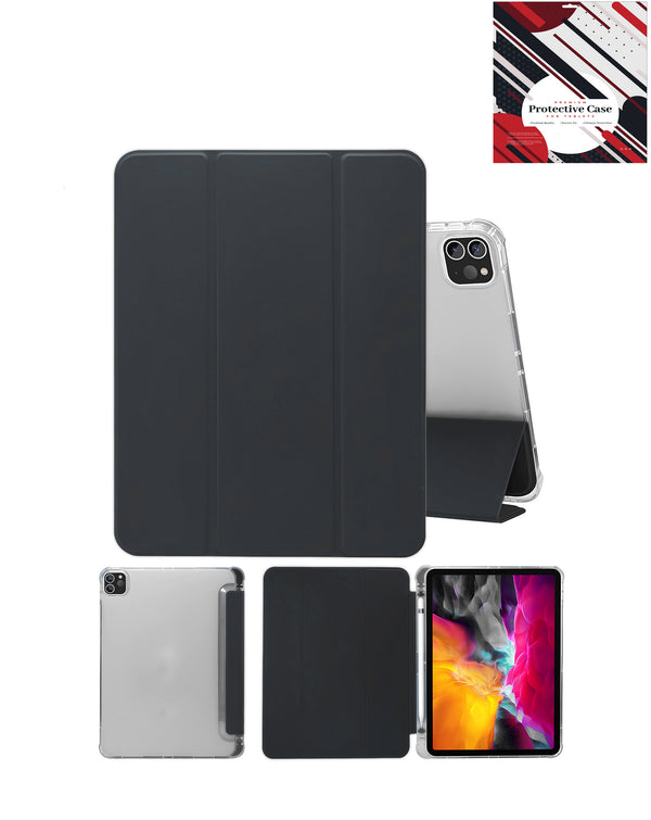 Soporte inteligente de PU en color negro para iPad Air 13 2024 / iPad Pro 12.9 (3ra / 4ta / 5ta / 6ta generación) en Guatemala.