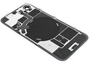 Tapa trasera original iPhone 17e negra con MagSafe, NFC y flex de linterna para reparación.