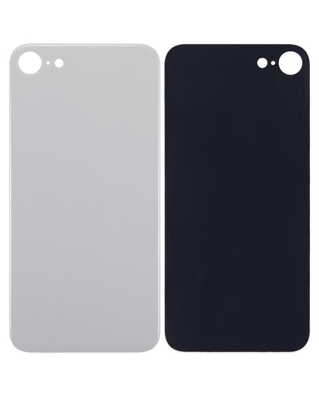 Tapa trasera para iPhone 8 / SE (2020) con adhesivo 3M (Sin logo / Orificio de camara grande) (Plata)