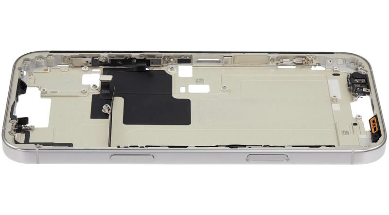 Reparación de marco medio con botón de encendido y volumen para iPhone 16 Pro Max en Guatemala.