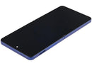 Pantalla OLED interna refurbished azul para Samsung Galaxy Z Flip 7 5G, con marco, ideal para reparación de display.