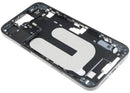 Chasis medio de iPhone 16 Plus negro usado con pequeñas partes, ideal para reparación de estructura.