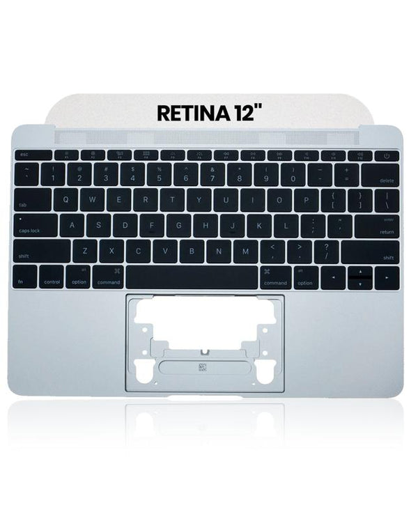 Carcasa superior con teclado para MacBook Retina 12" (A1534 / Principios de 2015) (Ingles de EE.UU) (Usado original: Calidad nueva) (Plata)