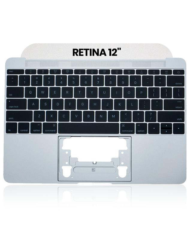 Carcasa superior con teclado para MacBook Retina 12" (A1534 / Principios de 2015) (Ingles de EE.UU) (Usado original: Calidad nueva) (Plata)