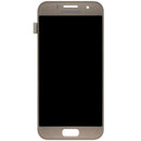 Pantalla hard OLED Samsung Galaxy A3 (A320/2017) original Gold Sand sin marco, repuesto para reparación.