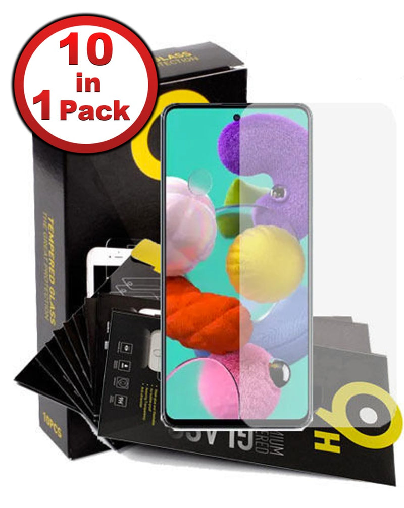 Protector de pantalla de vidrio templado claro para Samsung Galaxy A51 a granel en Guatemala.