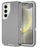 Encuentra la mejor funda heavy duty para tu A55 5G en Guatemala con protección y estilo en colores gris y blanco.