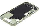 Mid-frame housing iPhone 17 (A3280, A3281) color salvia, usado, con puerto de carga y small parts.