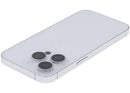Tapa trasera plateada usada para iPhone 14 Pro (EU/Global) con pequeñas piezas internas.