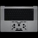 Top Case plateado original con batería y teclado ANSI US para MacBook Pro 16 A2780.
