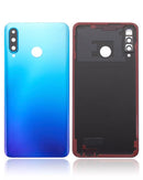 Tapa trasera azul pavoreal para Huawei P30 Lite/Nova 4E, sin logo, con lente de cámara.