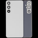 Tapa trasera gris para Samsung Galaxy S24 FE con lente de cámara, repuesto Aftermarket Plus sin logo para reparación.