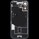 Tapa trasera de repuesto para iPhone 17 Sage, vidrio verde con orificio de cámara y logo Apple.