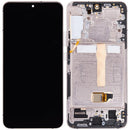 Pantalla hard OLED con frame para Samsung Galaxy S22 Plus 5G, color rosa dorado/violeta, repuesto de display 120Hz.