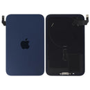 Tapa trasera azul oscuro usada para iPhone 17 Pro Max con MagSafe y NFC, ideal para reparación de vidrio trasero.