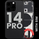 Tapa trasera usada iPhone 14 Pro Space Black A2650, A2889, A2890, con puerto de carga flex y pequeñas partes.
