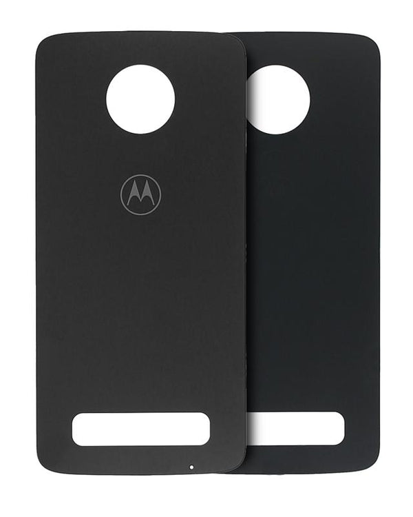Tapa trasera original Motorola Moto Z3 Play en color Onyx Black disponible para reparaciones en Guatemala.