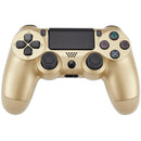 Control alámbrico DoubleShock 4 dorado para PlayStation 4, diseño ergonómico y botones de precisión.
