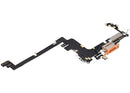 Puerto de carga Cosmic Orange para iPhone 17 Pro A3293, cable flex de repuesto refurbished para reparación.