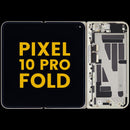 Pantalla OLED interna refurbished Google Pixel 10 Pro Fold color jade con marco para reparación de display.