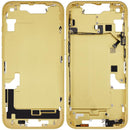 Encuentra la carcasa central con botones de encendido y volumen para iPhone 14 en Guatemala con garantía, repuestos y reparaciones disponibles en talleres especializados.