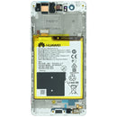 Pantalla LCD blanca con marco para Huawei P9 Lite VNS-L21, ideal para reparación de display.