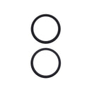 Aro de bezel de cámara trasera negro para iPhone 16 y 16 Plus, pack de 2 piezas.