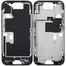 Chasis medio iPhone 16 Pro titanio negro con botones de encendido y volumen, repuesto Aftermarket Plus.