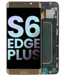 Pantalla LCD y digitalizador Samsung Galaxy S6 Edge Plus Gold Platinum con marco para reparación G928V.