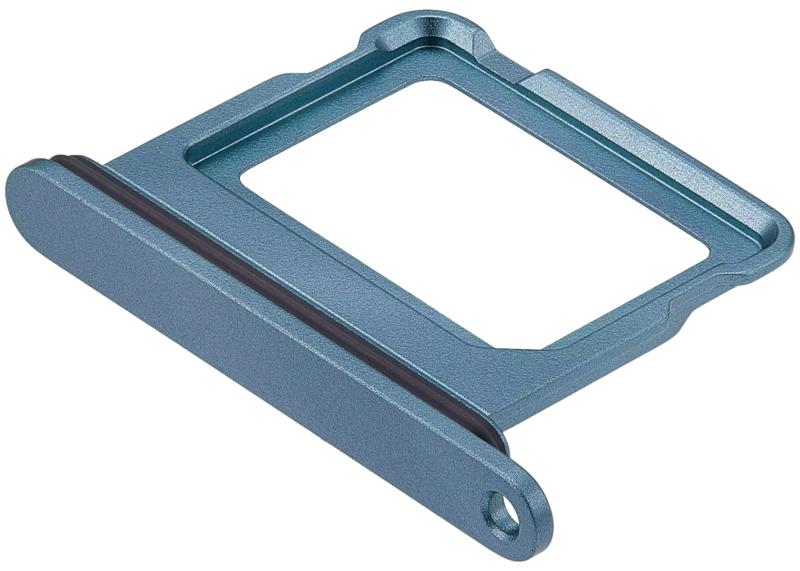 Compra la bandeja doble SIM para iPhone 16 / 16 Plus en Guatemala, ideal para reparaciones o como accesorio, disponible en color teal.