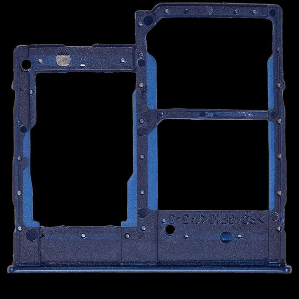 Encuentra bandejas dobles de tarjeta SIM para Samsung Galaxy A20E en Guatemala, fabricadas por Samsung y disponibles en color azul.