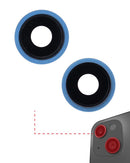 Lente de camara trasera con soporte y bisel para iPhone 13 / 13 Mini (Azul) (Zafiro Real / Premium)