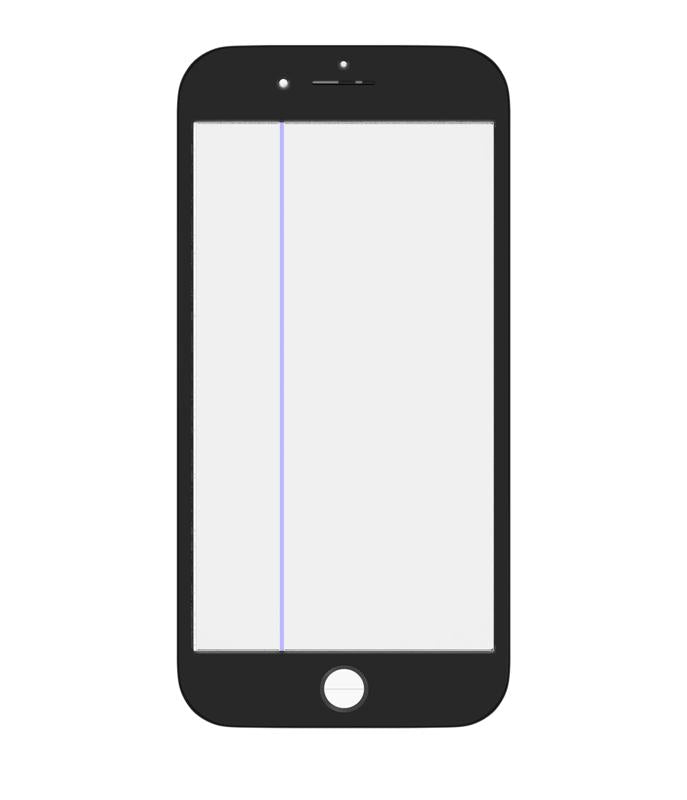 Reparación de tapa delantera con marco, polarizador y OCA preinstalado para iPhone 8 en Guatemala.