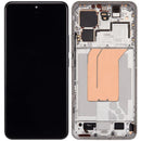 Pantalla OLED plateada con marco para Xiaomi 14 Pro, pieza de repuesto refurbished, ideal para reparación de display.