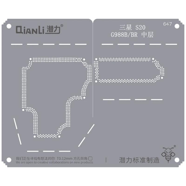 Compra el Stencil Bumblebee (QS647) para Samsung S20 G988B/BR en Guatemala en talleres de reparación especializados en Samsung Qianli. ¡Repara tu Samsung S20 G988B/BR con calidad y garantía!
