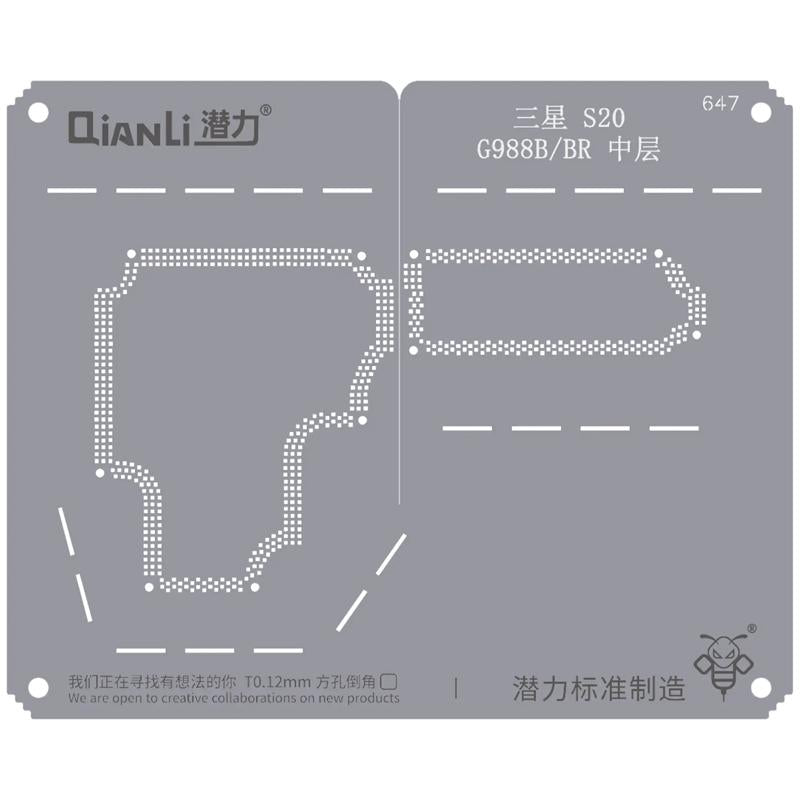 Compra el Stencil Bumblebee (QS647) para Samsung S20 G988B/BR en Guatemala en talleres de reparación especializados en Samsung Qianli. ¡Repara tu Samsung S20 G988B/BR con calidad y garantía!